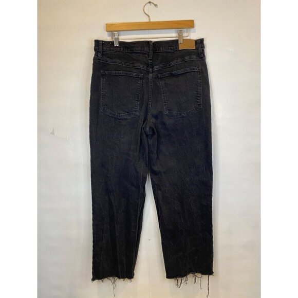Madewell 32 The Perfect Vintage Wide Leg Jean Faded Black Raw Hem GUC - Picture 4 of 9